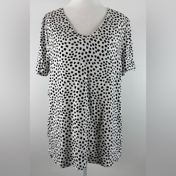 Alfani Womens Printed Velvet Asymmetrical Top Black Size Small